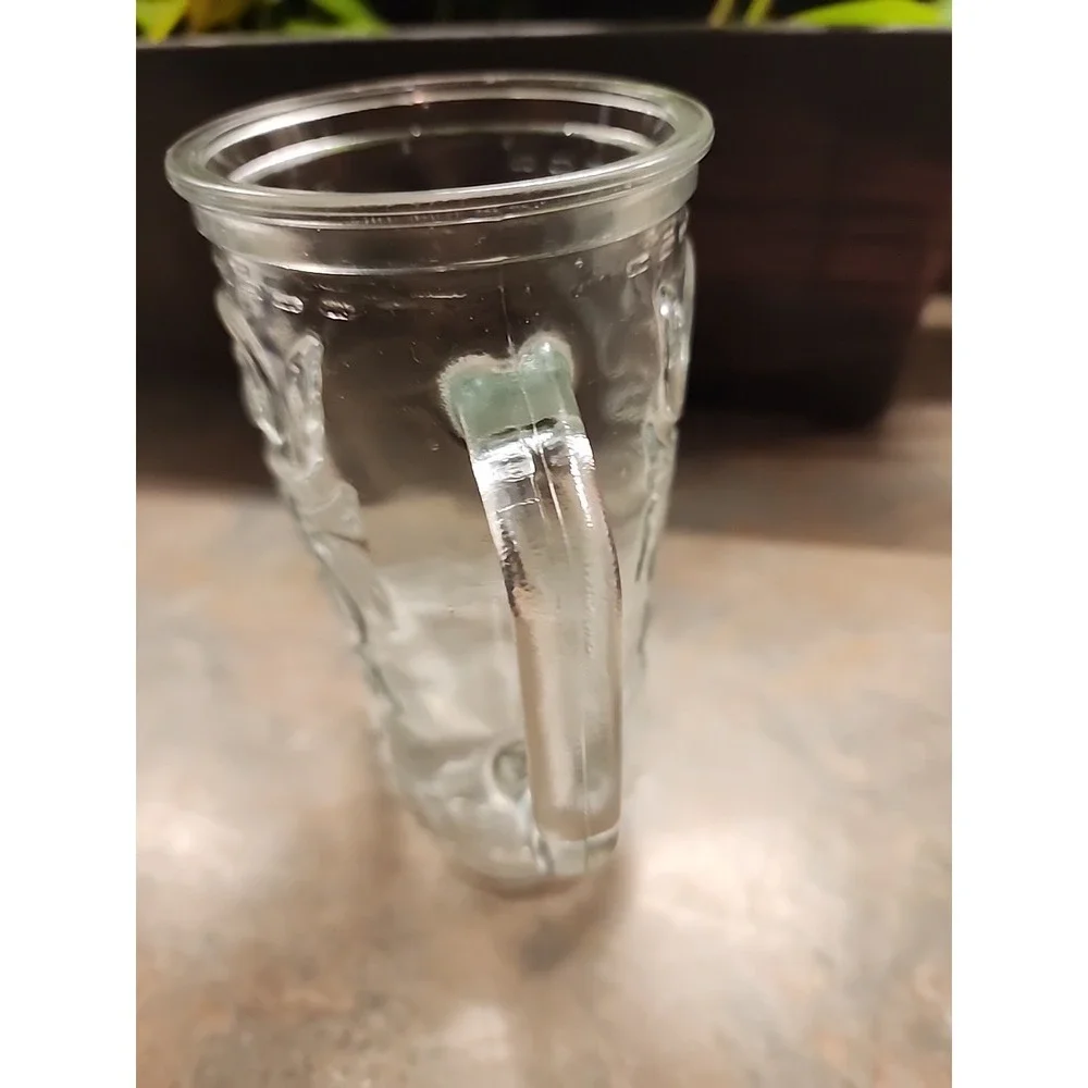 Vintage Libbey Clear Cowboy Boot Drinking Glass Mug Embossed Western Design/S28